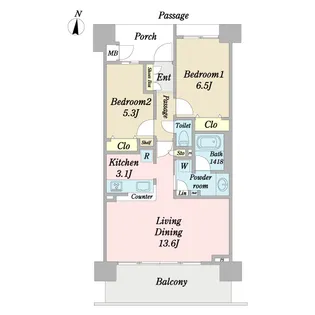 U-Dream東川口駅前【13階】の間取り