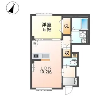 パレス北野【1階】の間取り