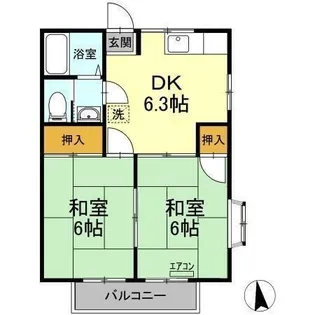 第2山治ハイツ【2階】の間取り