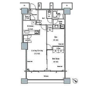 東京都中央区勝どき6【マンション】の間取り