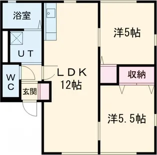 ヴィラ相生B【1階】の間取り