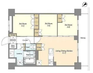 グランカーサ瑞江【5階】の間取り