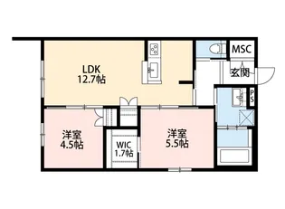 Grace court【西棟】【1階】の間取り