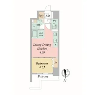 クロスレジデンス阿波座【6階】の間取り