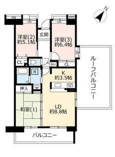 URコンフォールさがみ南【9階】の間取り