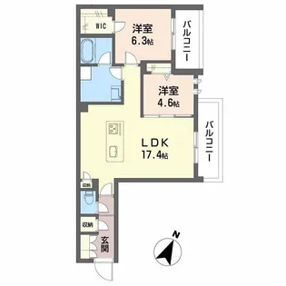 ハムステッドアレー【2階】の間取り