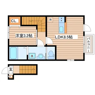 ディアコートII B棟【2階】の間取り