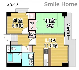 メゾンキコー住之江【3階】の間取り