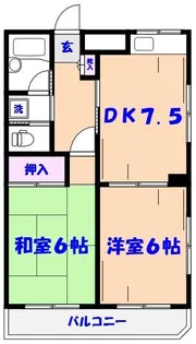 2DKの間取り画像