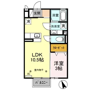 D-ROOM アネシス城北 A202【2階】の間取り