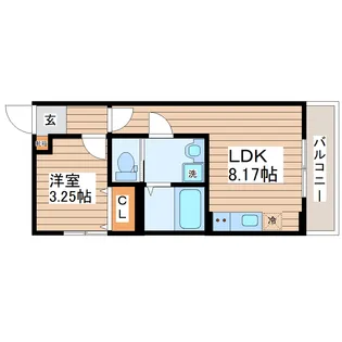 フォリアビレッジ長町南B【1階】の間取り