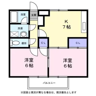 シティーハイツ チューリップ【1階】の間取り