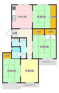 泉北赤坂台住宅弐号棟【4階】の間取り