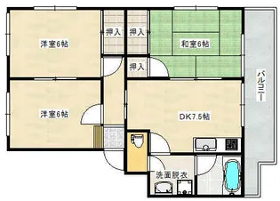 コーポ中洲【3階】の間取り