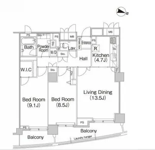 東京都千代田区二番町【マンション】の間取り