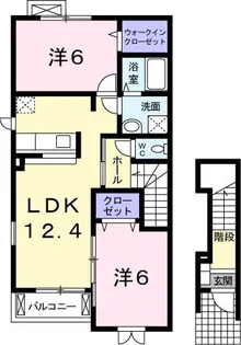 クレアーレ B【2階】の間取り