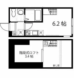 ハーミットクラブハウスAlesia長津田【2階】の間取り