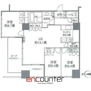 カスタリアタワー品川シーサイド【18階】の間取り