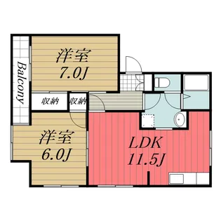 ドルフOZII A【2階】の間取り