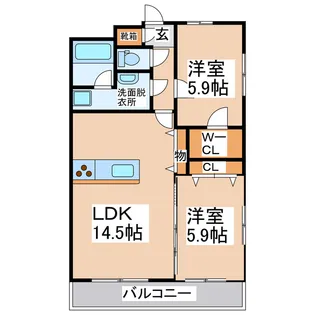 エトワール幸田【1階】の間取り