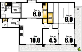 広島県広島市中区中島町【マンション】の間取り