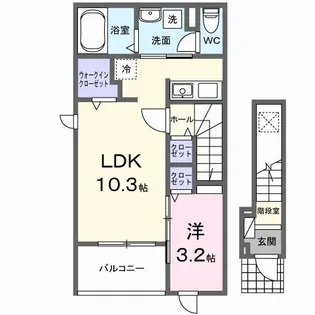ヒカルサ 甲府城東【2階】の間取り
