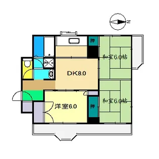 パークサイドマンション【5階】の間取り
