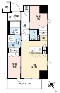 デュオステージ横濱伊勢佐木【7階】の間取り