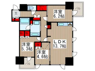 コンフォリア大宮の間取り