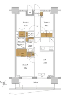 RJRプレシア東十条ガーデン【8階】の間取り