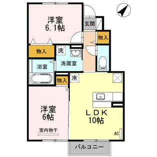D room島西【1階】の間取り