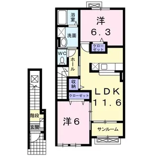 プルーン・ピアッツァ【2階】の間取り