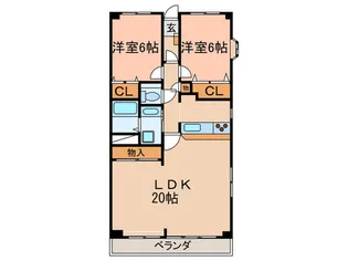 ビラ三秀山中【2階】の間取り