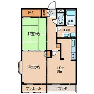 ウェルネスハイツ堀【3階】の間取り