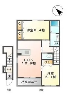 エタンデュ【2階】の間取り