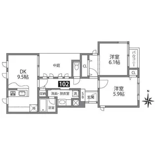 ラ・リュエル笹塚【1階】の間取り