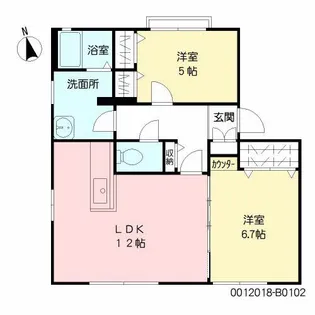 ディアス恒久 B棟【1階】の間取り