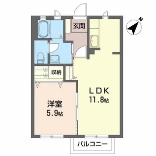 ウィングアヴェニュー【1階】の間取り