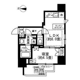 オープンレジデンシア四谷舟町【9階】の間取り