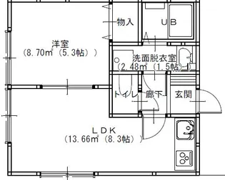 ビリーブ馬堀【1階】の間取り