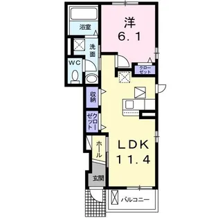 エステート勝川【1階】の間取り