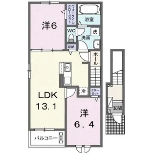 トレゾール ドミール II棟【2階】の間取り