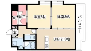 ゴールドハイツ渡辺 (有)かもめ【5階】の間取り