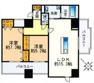 The CROSS-ment【11階】の間取り