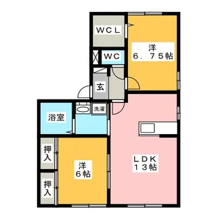 グリーンヒル高岡台A【1階】の間取り