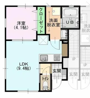 スクエアガーデンI【1階】の間取り