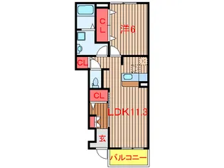 ベルク フルスA・B【1階】の間取り