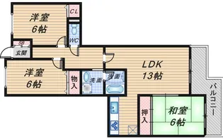 リブレ上野東【1階】の間取り