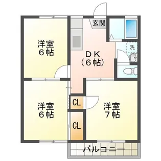 コーポみつB【1階】の間取り
