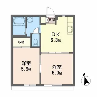 フローラハウス【2階】の間取り